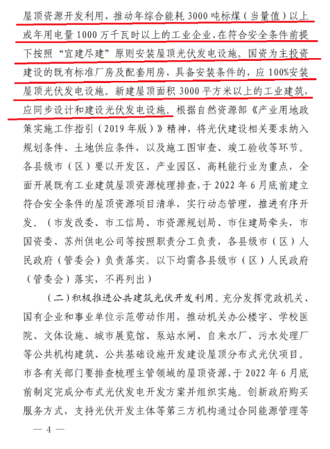 蘇州：國企廠房100%安裝分布式光伏！