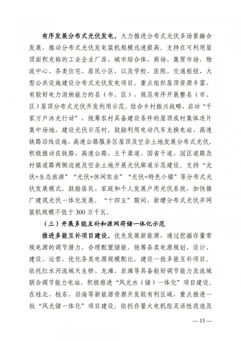廣西“十四五”規(guī)劃：大力發(fā)展光伏發(fā)電，到2025年新增光伏裝機(jī)15GW！