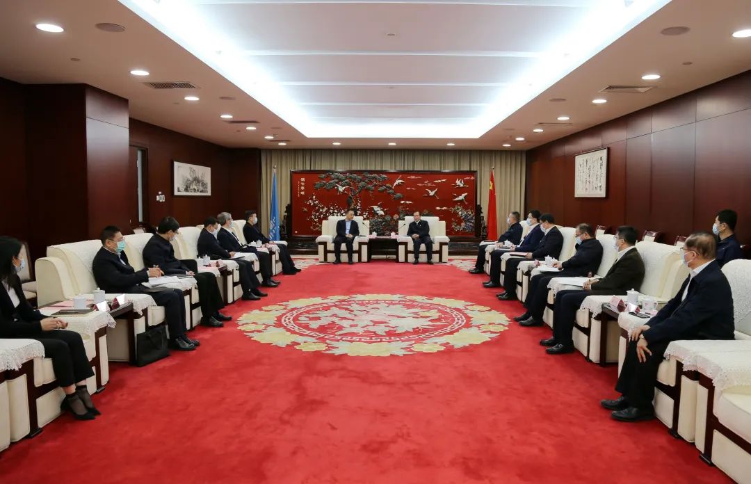 中國(guó)華電董事長(zhǎng)江毅、總經(jīng)理葉向東會(huì)見中國(guó)大唐董事長(zhǎng)鄒磊、總經(jīng)理劉明勝