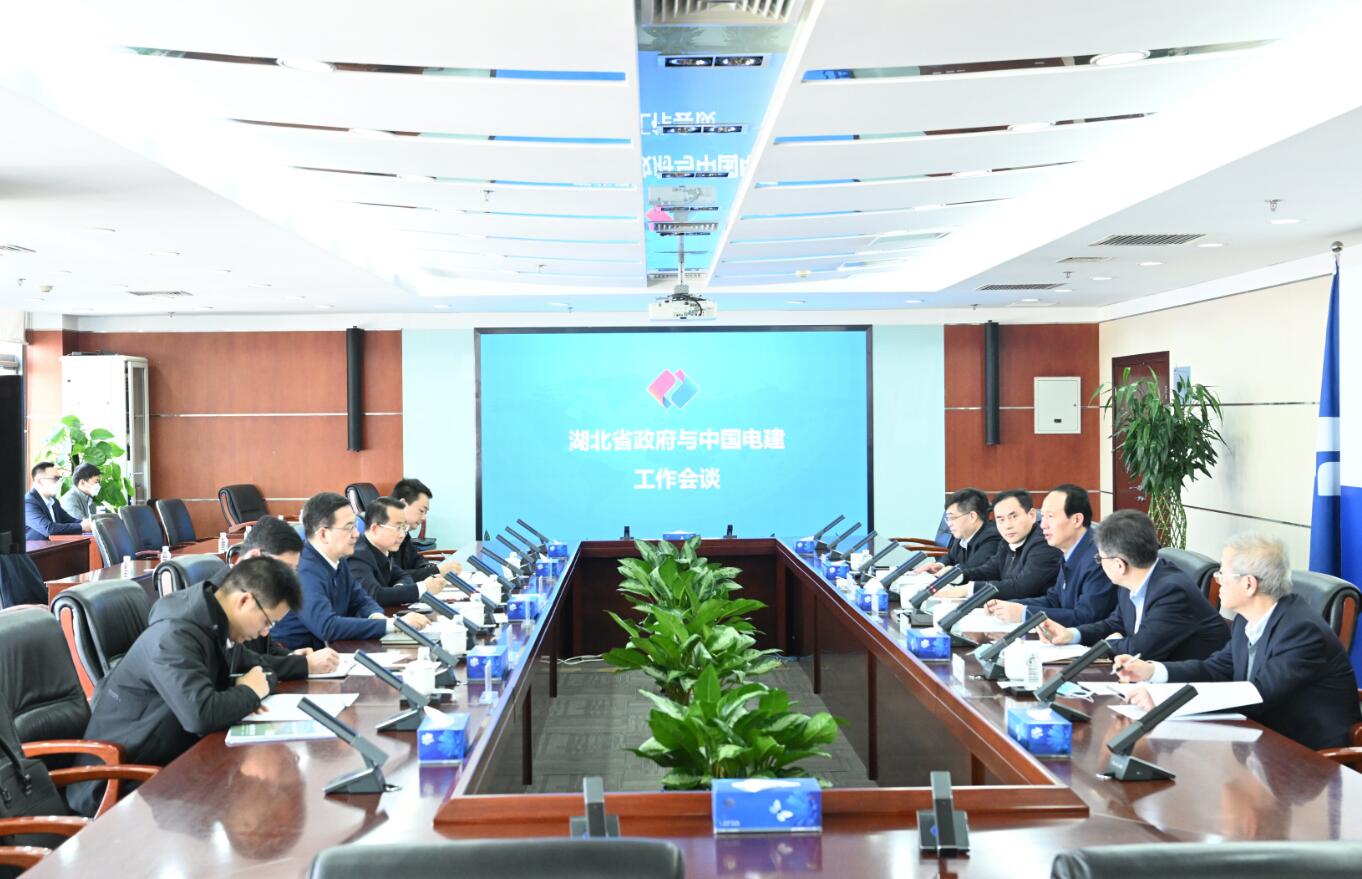 中國電建黨委書記、董事長丁焰章與湖北省副省長盛閱春會談