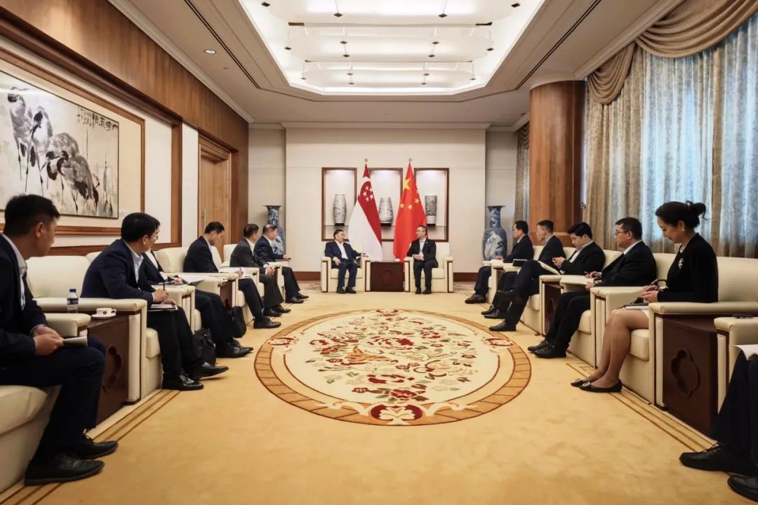 中國能建黨委書記、董事長宋海良與中國駐新加坡大使館臨時代辦朱憬會談